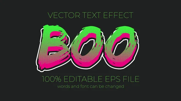 Boo Estilo Efecto Texto Editable Efecto Texto Editable Eps —  Fotos de Stock