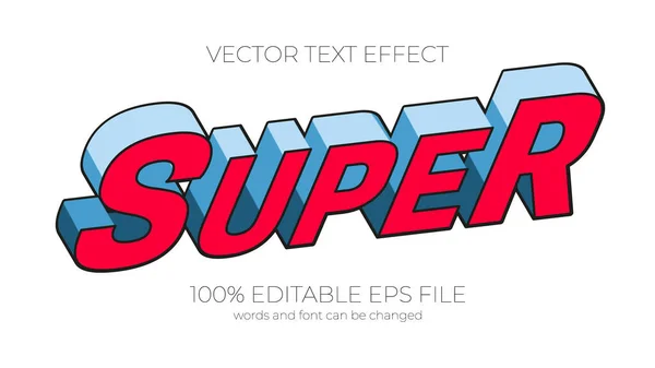 Text Effekt Vektor Illustration Super Text Effekt — Stockfoto