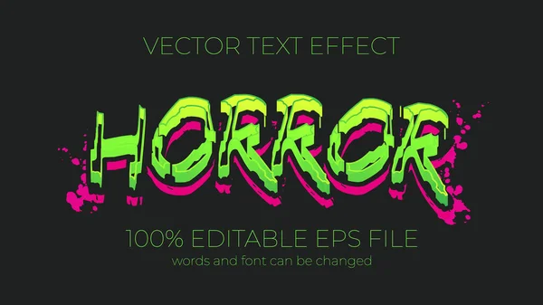 Horror Estilo Efecto Texto Editable Efecto Texto Editable Eps —  Fotos de Stock