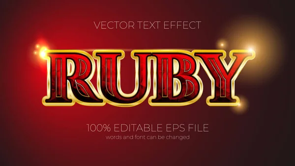 Rubyのテキストエフェクトスタイル Eps編集可能なテキストエフェクト — ストック写真