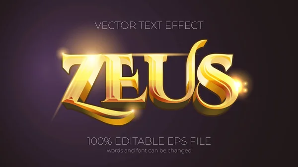 Styl Efektu Tekstowego Zeusa Edytowalny Efekt Tekstowy Eps — Zdjęcie stockowe