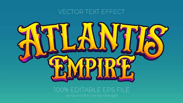 Atlantis Empire Texteffekt Stil Eps Editierbarer Texteffekt — Stockfoto