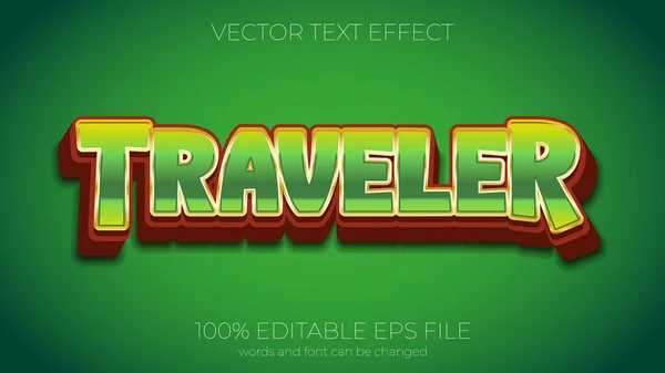 Traveler Text Effekt Stil Eps Redigerbar Text Effekt — Stockfoto