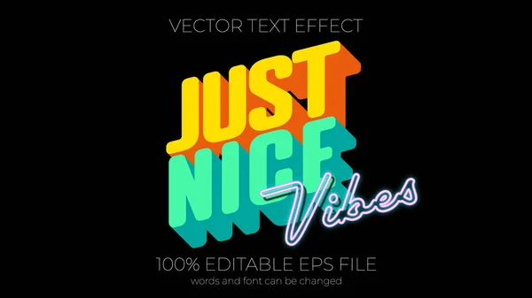 Bara Nice Vibes Text Effekt Stil Eps Redigerbar Text Effekt — Stockfoto