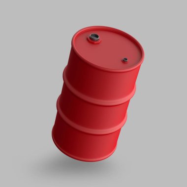 3d icon Metal barrel isolated on light background