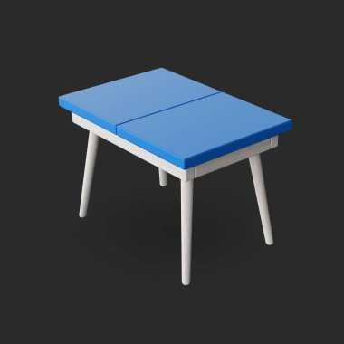 3D ikon mutfak ya da karanlık arka planda izole oda masası. 3d illüstrasyon