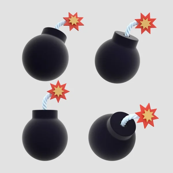 Ikona Vintage Bomba Izolowana Jasnym Tle Realistyczna Czarna Kulista Bomba — Zdjęcie stockowe