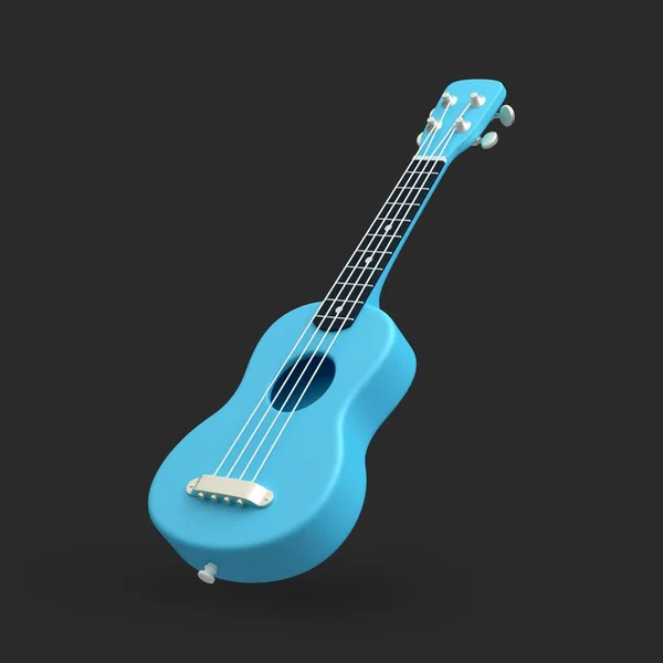 3D图标Ukulele隔离在黑暗背景下 — 图库照片