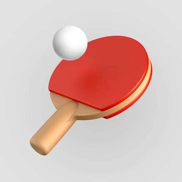 Icon Table Tennis Racket Isolated Light Background Realistic Illustration Ping — Stock Photo, Image