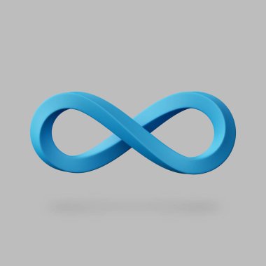 Işık arkaplan üzerinde izole edilmiş 3d simge sonsuzluk sembolü