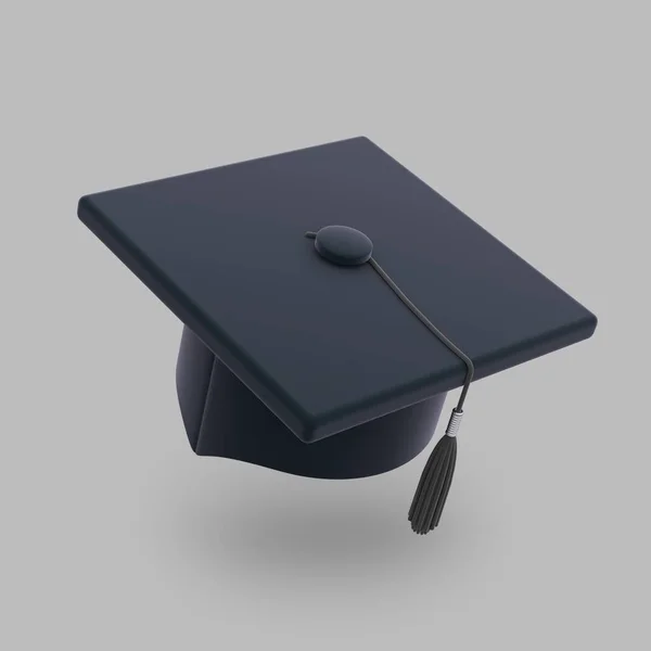 Icon Graduate College High School University Cap Isolated Light Background — Stock Photo, Image