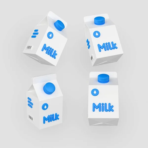 Symbol Milch Isoliert Auf Hellem Hintergrund Realistische Illustration Milchkartonverpackung Verpackung — Stockfoto