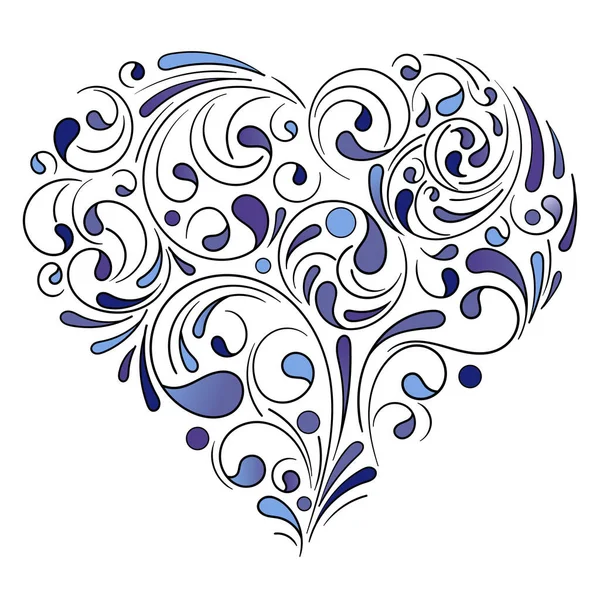 Χειροποίητη Απεικόνιση Του Σχήματος Της Καρδιάς Από Αφηρημένα Σχήματα Σταγόνες — Διανυσματικό Αρχείο