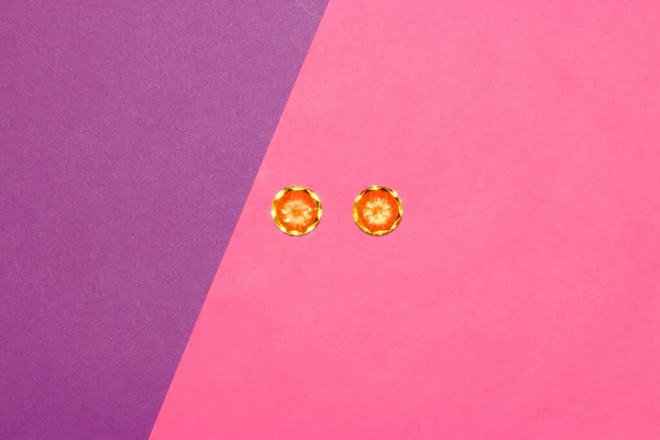 yellow eyes on a pink-purple background, creative art modern design