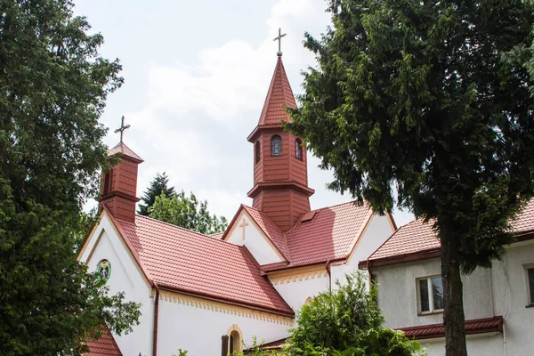 Άποψη Της Εκκλησίας Της Κοίμησης Της Θεοτόκου Στο Truskavets Ουκρανία — Φωτογραφία Αρχείου