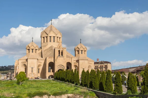 Vista Catedral San Gregorio Iluminador Ereván Armenia Fotos De Stock