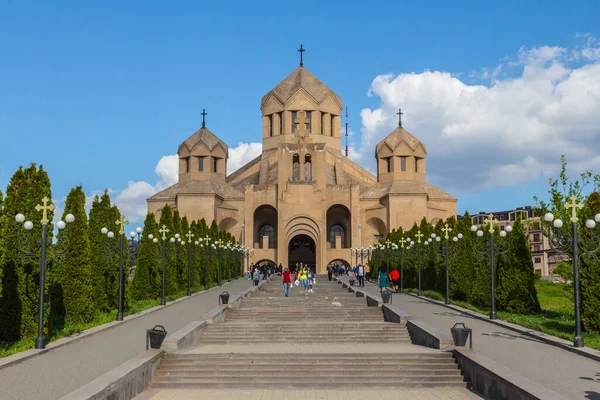 Vista Catedral São Gregório Iluminador Erevan Armênia — Fotografia de Stock