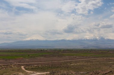 View of Mount Ararat from the famous ancient monastery of Khor Virap. Armenia