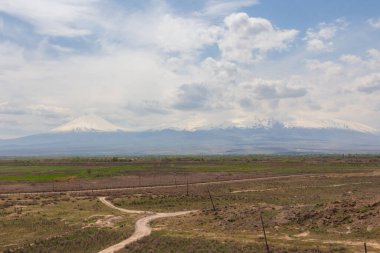 View of Mount Ararat from the famous ancient monastery of Khor Virap. Armenia