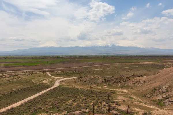 Vista Del Monte Ararat Desde Famoso Antiguo Monasterio Khor Virap —  Fotos de Stock