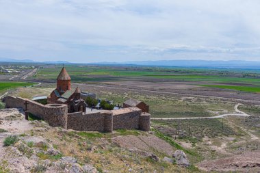 Erivan yakınlarındaki tarihi Khor Virap Manastırı 'nın güzel manzarası. Ermenistan
