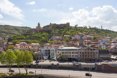 Beautiful view of the old city of Tbilisi on a sunny day, Georgia country