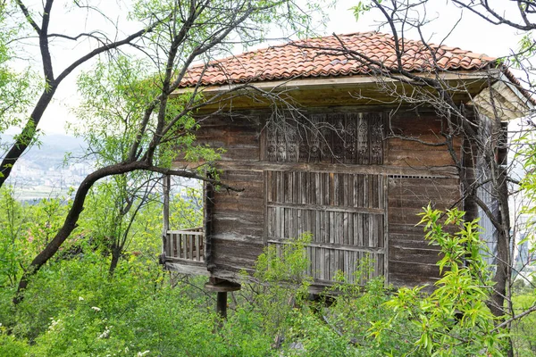 Tradycyjny Gruziński Drewniany Budynek Gospodarczy Tbilisi Skansen Etnograficzny Państwo Gruzińskie — Zdjęcie stockowe