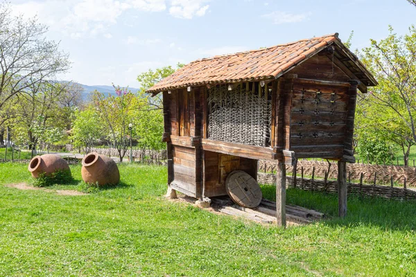 Edifício Tradicional Fazenda Madeira Georgiana País Geórgia — Fotografia de Stock