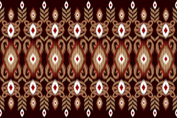 黒の背景に非常に美しいイカットの図部族の幾何学的な民族パターン Majolica古代のインテリアベクトルのイラスト 民俗アステカスタイル Jacquard Rhombus 服の上のインク 水彩画 — ストックベクタ