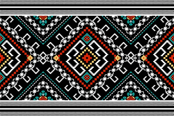 Beautiful Figure Tribal Ukrainian Geometric Ethnic Oriental Pattern Traditional Black — Stock vektor