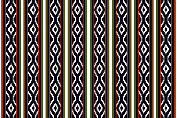 Beautiful Thai Seamless Pattern Aztec Style Embroidery Vector Illustration Red — Vettoriale Stock