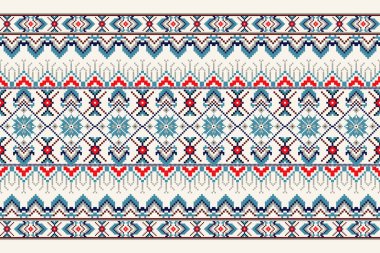 Krem zemin üzerinde geleneksel Ukrayna kabilesinin güzel figürü. Krem rengi işleme biçimi soyut vektör çizimi. Doku, kumaş, giysi, ambalaj..