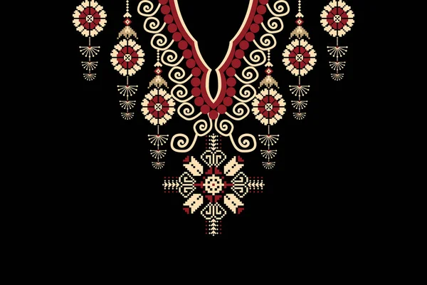 Hermosa Figura Tribal Geométrica Étnica Encaje Patrón Oriental Tradicional Sobre — Vector de stock