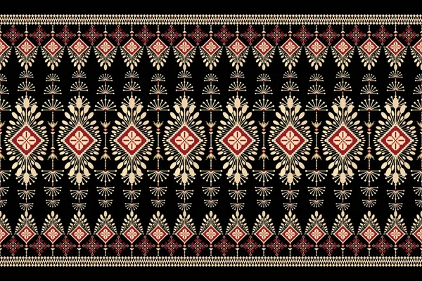 Siyah zemin üzerinde geleneksel geleneksel kabile geometrik etnik desen. Özet biçimli soyut vektör çizimi. Dokusu, dokusu, kumaşı, giysisi, ambalajı, baskısı, halısı için tasarım..