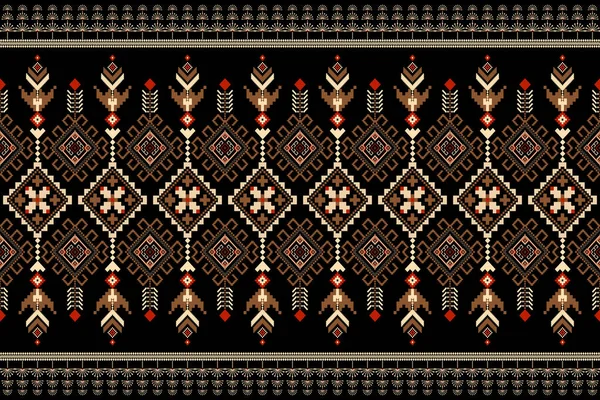 Beautiful Figure Tribal Ukrainian Geometric Ethnic Oriental Pattern Traditional Black — Vetor de Stock