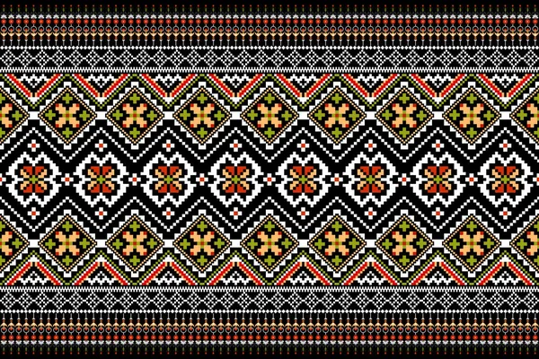 Beautiful Figure Tribal Ukrainian Geometric Ethnic Oriental Pattern Traditional Black — Wektor stockowy