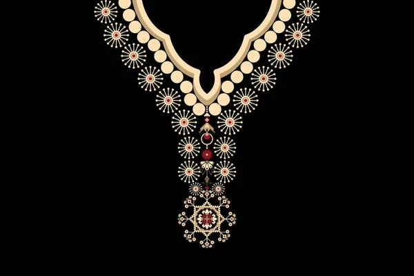 Belle Figure Tribale Géométrique Ethnique Collier Dentelle Motif Oriental Traditionnel — Image vectorielle