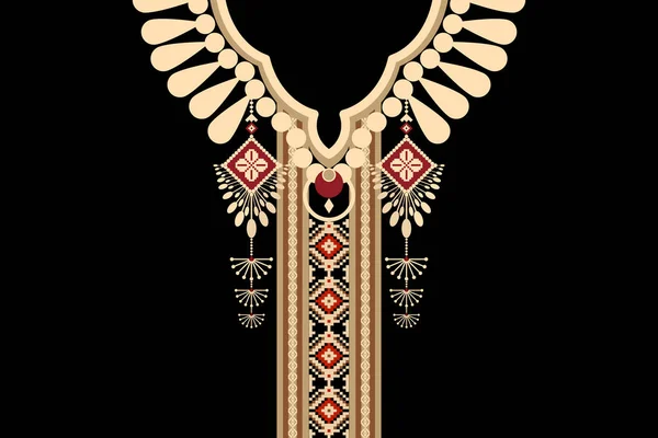 아름다운 부족의 기하학적 민족적 레이스 전통적 그라운드 Aztec 스타일 수놓기 — 스톡 벡터