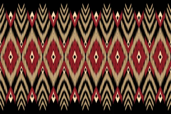 Hermosa Figura Tribal Ikat Patrón Étnico Geométrico Tradicional Background Red — Archivo Imágenes Vectoriales
