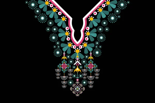 Фигура Племенного Ожерелья Геометрический Этнический Восточный Узор Традиционный Черном Фоне — стоковый вектор