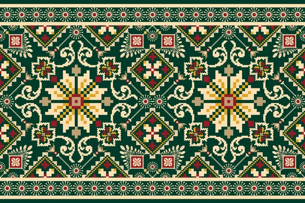 Indah Tokoh Suku Ukraina Geometris Pola Oriental Etnis Tradisional Pada - Stok Vektor