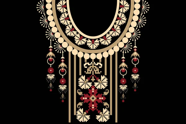 Belle Figure Tribale Géométrique Ethnique Collier Oriental Motif Traditionnel Sur — Image vectorielle