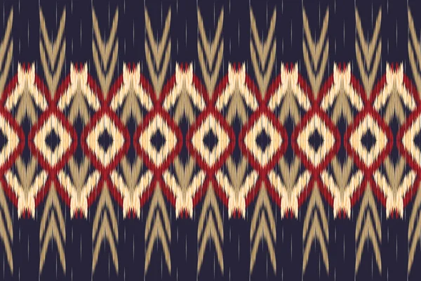 Mooi Figuur Tribal Ikat Patroon Traditioneel Blauwe Achtergrond Azteekse Stijl — Stockvector