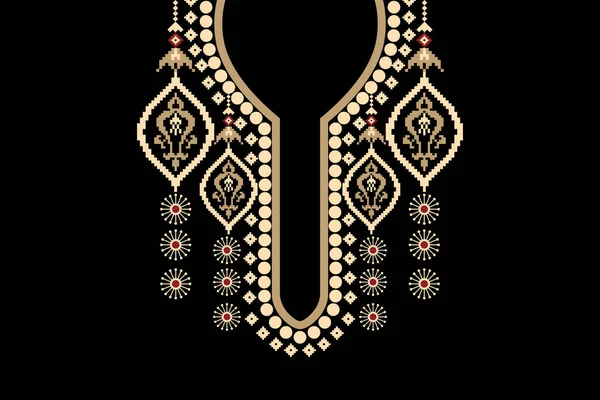 Belle Figure Collier Tribal Motif Ethnique Géométrique Floral Traditionnel Sur — Image vectorielle