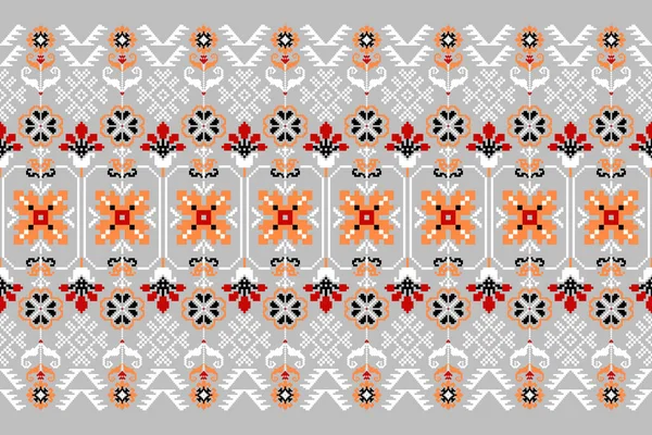 Beautiful Figure Tribal Ukrainian Geometric Ethnic Oriental Pattern Traditional Grey — стоковий вектор