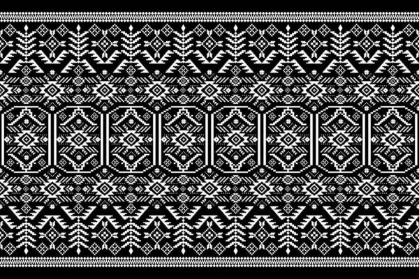Hermosa Figura Tribal Africana Geométrica Oriental Patrón Tradicional Background Black — Archivo Imágenes Vectoriales