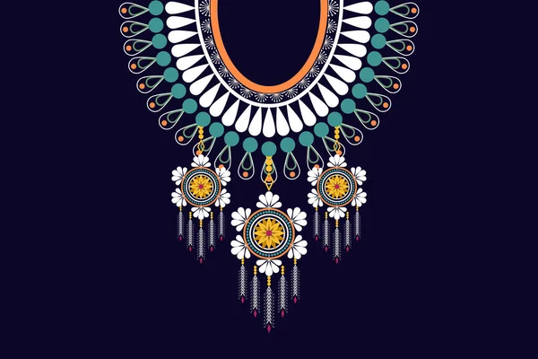 Hermosa Figura Tribal Geométrica Étnica Oriental Collar Patrón Tradicional Sobre — Archivo Imágenes Vectoriales