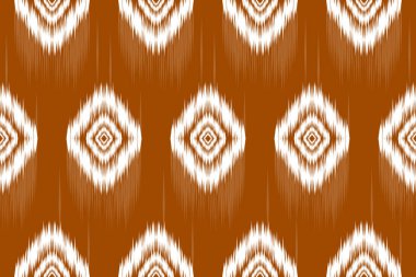 Turuncu zemin üzerinde geleneksel Afrika kabilesinin kusursuz deseni. Özenli soyut vektör çizimi. Doku, kumaş, giysi, ambalaj, halı, iz..