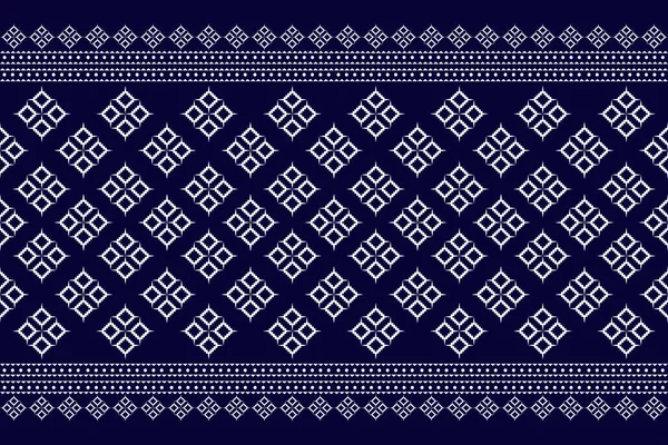 Beautiful Figure Tribal Thai Geometric Ethnic Pattern Traditional Background Blue — Stock Vector