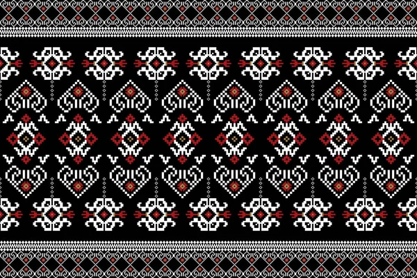 Beautiful Figure Tribal Ukrainian Geometric Ethnic Oriental Pattern Traditional Black — Vetor de Stock